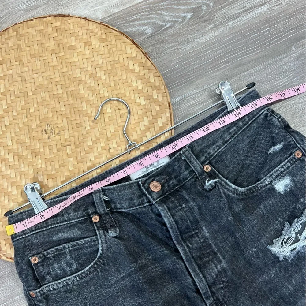 Free‎ people makai black cut off shorts high rise distressed 4” inseam